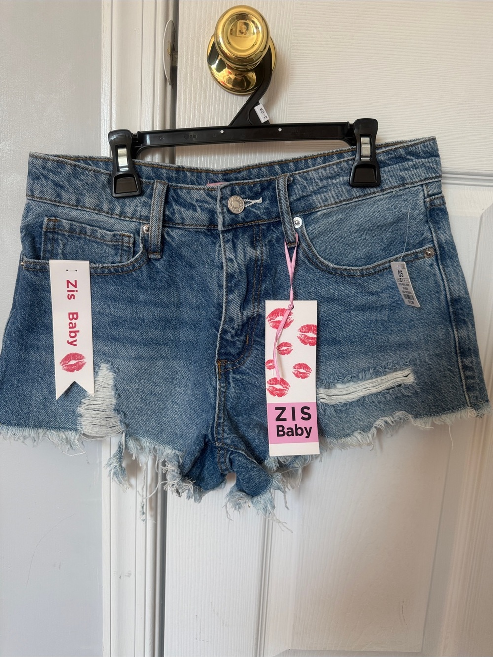 American Eagle Outfitters Light Blue Distressed Denim Cutoff Shorts